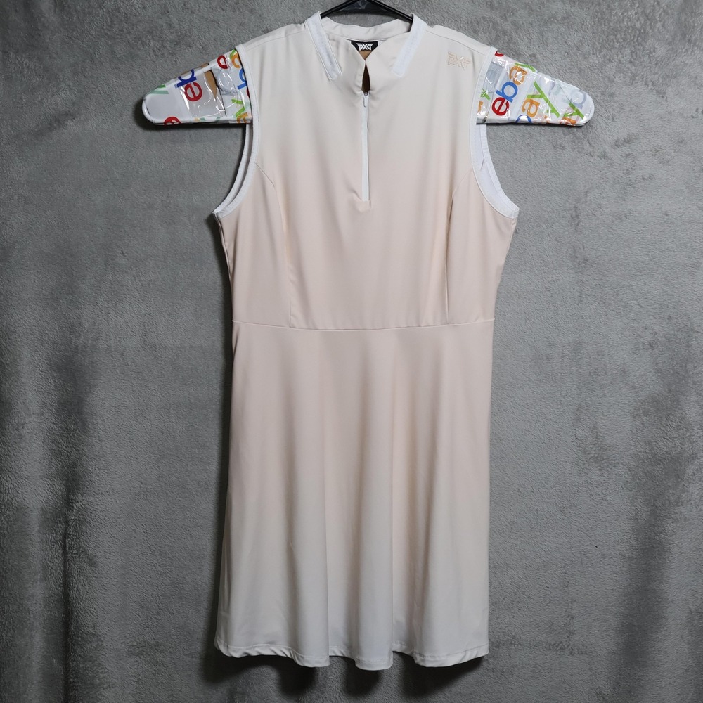 PXG Dress Womens Large White Light Pink Ombre Sleeveless Zip Front Golf Athletic